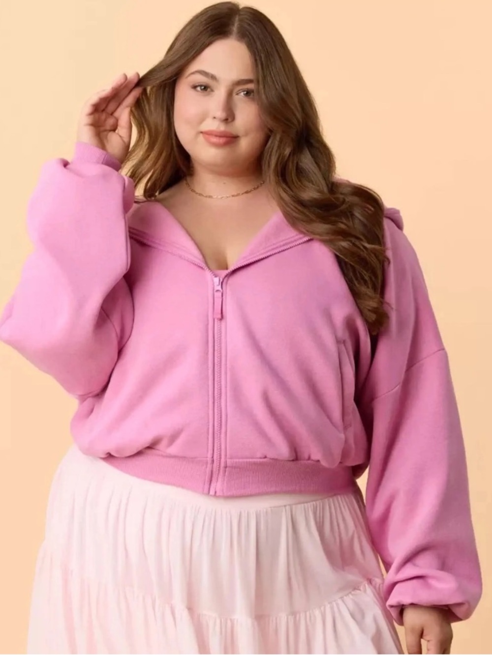 NWT Blogilates Popflex Pink Marshmallow Full
Zip Hooded Sweatshirt size XL